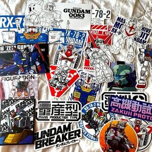 Bundle of 20 Gundam Themed Stickers‎